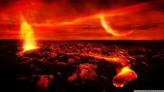 Lava two lavas red sky - a. hardy free wallpaper