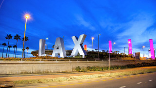 Lax sign building palm trees - turnaround free wallpaper