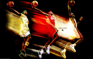 Basketball players painting style action - two basketball player free wallpaper