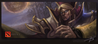 Woman sword shield moon painting - a painting of a woman holding free wallpaper