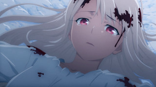 Woman long white hair blood 2 - bloody free wallpaper