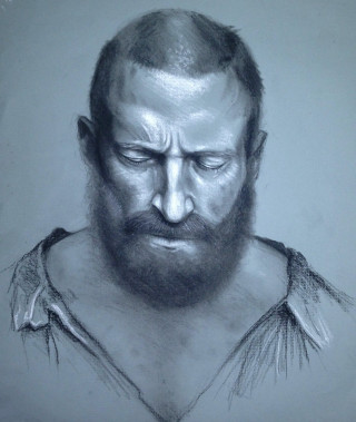 Man beard mustache drawing illustration - a charcoal drawing free wallpaper