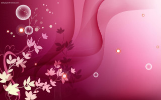 Pink background flowers bubbles clock 4 - the top of the wall free wallpaper