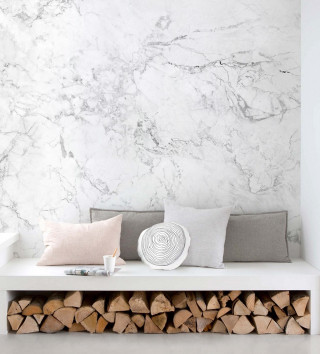 White bench logs pillow marble - postminimalism free wallpaper for tablet