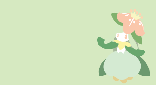 Cartoon penguin flower green background - pastel color palette free wallpaper