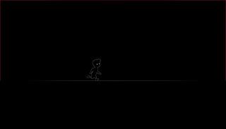 Walking red frame dark minimalism - a red border free wallpaper