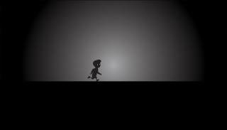Silhouette person walking dark sun - dynamic lighting free wallpaper