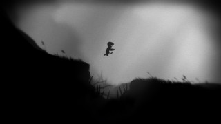 Person jumping cliff kite dark - a cliff free wallpaper