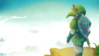 Man green outfit sword shield - a green outfit holding free wallpaper