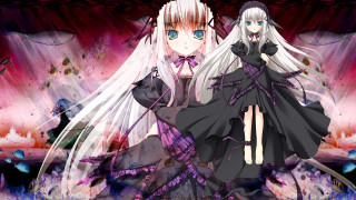 Anime gothic yandere portrait two - a pink light free wallpaper