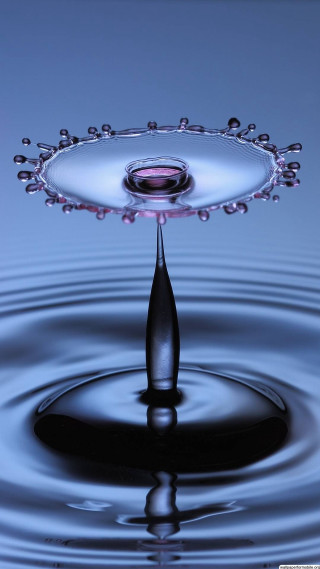 Water drop pink center surface - surface free wallpaper for mobile