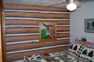 Cow folk art airbrush snow - detail free wallpaper