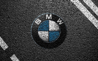 Bmw emblem black surface white - white line free wallpaper