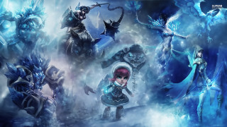 Anime ice demon fantasy armor - a group of anime characters free wallpaper