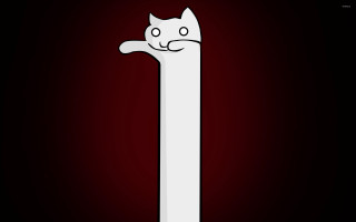 White cat tall pole black - u free wallpaper for desktop