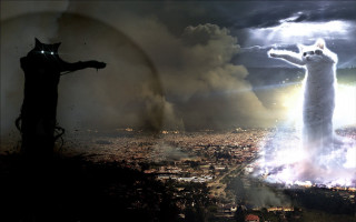 Cat hill city cloudy sky - apocalyptic free wallpaper