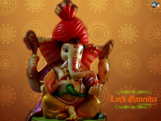 Ganesha red turban statue image - figurine free wallpaper