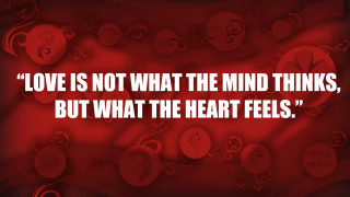 Quote love red background hearts - depth free wallpaper