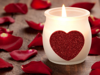 Candle heart rose petals table 4 - cindy wright free wallpaper