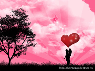 Couple heart balloon tree pink - a couple holding free wallpaper