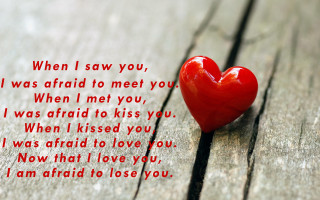 Heart shaped object wooden table 3 - a poem free wallpaper