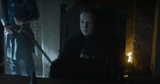 Woman sitting chair sword man - her hand and a man free wallpaper for desktop