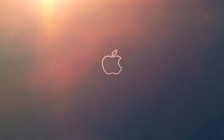Apple logo sunburst background blurry - letterism free wallpaper