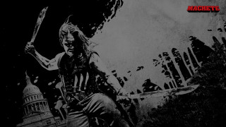 Man sword helmet holding building - his hand and a building in the background free wallpaper