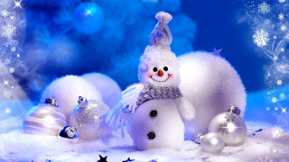 Snowman hat scarf snow ornaments - ornament free wallpaper