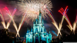Castle fireworks sky background people 2 - a castle free wallpaper