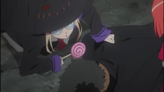 Woman black outfit lollipop man - a black suit and tie free wallpaper