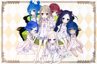 Anime girls green chair checkered - wallpaper free wallpaper for desktop