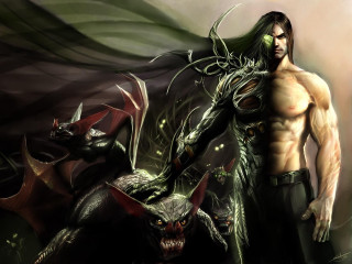 Man demon green face demon - magic free wallpaper for desktop