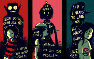 Woman man hat cat demon - shadow free wallpaper