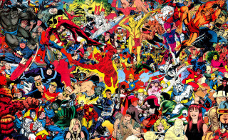 Comic characters wall colorful group - alan davis free wallpaper