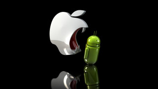 Green apple android reflection black - the surface free wallpaper