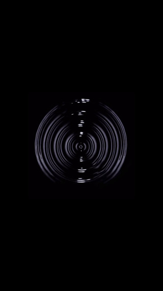 Circular object dark water black - volumetric free wallpaper for mobile