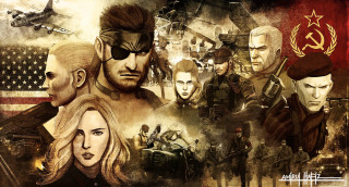 People flag soldier group standing - metal gear free wallpaper