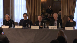 Group discussion table microphones camera - epic composition free wallpaper