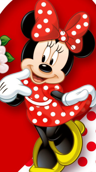 Minnie mouse red bow flower - free holidays wallpaper for mobile
