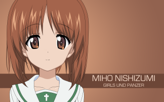 Nishizumi miho girl brown eyes - a brown background free wallpaper