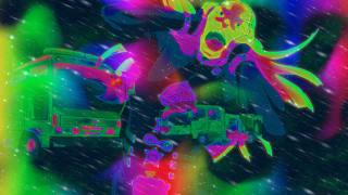 Woman fire truck rainbow background - a black outline free wallpaper