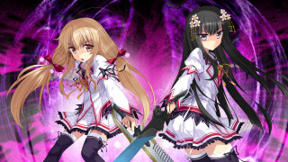 Anime girls long hair swords 2 - swirl free wallpaper