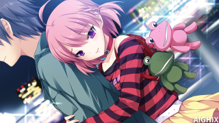 Anime couple hugging room neon - chizuko yoshida free wallpaper