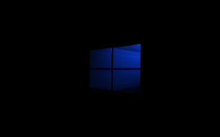 Dark background blue window black - minimalist free wallpaper for desktop