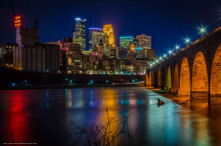 Bridge river city night lights 10 - erlund hudson free wallpaper for desktop