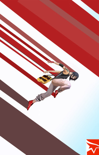 Woman costume flying red white - dynamic free wallpaper for mobile
