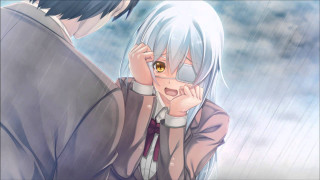 Couple rain emotion face connection - the other looking free wallpaper