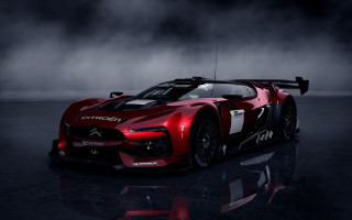 Red sports car dark room 46 - realistic free wallpaper