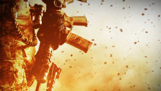 Man holding gun sky background - cinematic 4k wallpaper free wallpaper